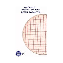 Cupid Kareli Emaye Tabak Pasta Sunum Tabağı 21 Cm Açık Gri