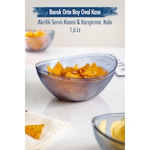 Akrilik Barok Lacivert Orta Boy Oval Meyve & Salata Kasesi & Karıştırma Kabı / 1,6 Lt Cam Değildir Çok Renkli