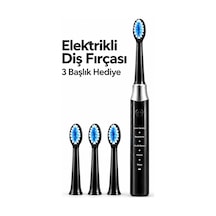Ers Siyah Elektrikli Diş Fırçası 3 Yedek Başlık Hediyeli