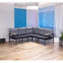 Pimango Pi Elize Balkon Bahçe Köşe Takımı 180 x 180 CM Siyah - Gri Pimango Pi Elize Balkon Bahçe Köşe Takımı 180 x 180 CM Siyah - Gri