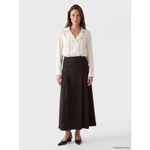 Lcw Grace Kahverengi Beli Lastikli Pile Detaylı A Kesim Etek