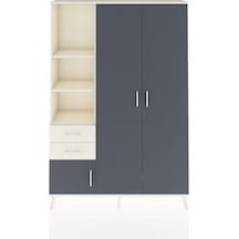 Arges Dolap 5 Raflı 2 Çekmeceli Tek Askılı 132x30x195 Aytaşı-antrasit/aytaşı Antrasıt/aytası