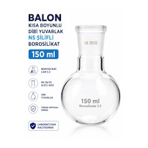 Balon Kısa Boyunlu Dibi Yuvarlak Ns Şilifli Borosilikat 150 Ml