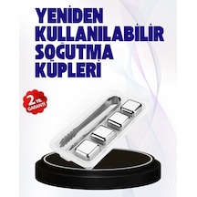 Znv Zenvia Mey İthalat Paslanmaz Çelikten Üretilmiş Metal Buz Küpü Seti Ve Buz Klipsi Znv2025 Cmn Renkli