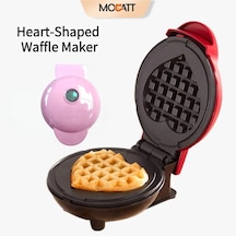 Mocatt Kalp Şeklinde Waffle Makinesi, Sandviç Makinesi, Pişirme, Fırın Tepsisi, Pink 1