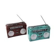 Radyo Tasarımlı Vintage Dekoratif Biblo - Retro Kumbara - Reçine Malzeme