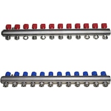 Kalde 1" Kendinden Vanalı Kollektör Set (Mavi-Kırmızı)