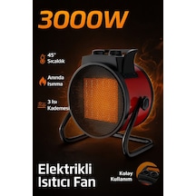 Elektrikli Isıtıcı Fan 3000w Hızlı Isınma 3 Kademeli Ayar S
