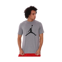 Nike Air Jordan Jumpan Short-sleeve Crew Grafik Baskılı Erkek Günlük Tişört Gri Siyah Gri - Siyah