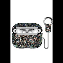 Onegif Apple Uyumlu AirPods 3 3.nesil Bright Simli AirPods Kapak - Siyah