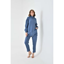Ftz Women Kadın Modal Pantolonlu Takım İndigo 30716-indigo İndigo Ftz Women Kadın Modal Pantolonlu Takım İndigo 30716-indigo İndigo