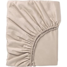 Çift Kişilik Lastikli Çarşaf, Açık Bej Renk IKEA Ölçü 120x200 cm Pamuklu