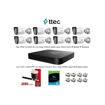 Ttec 2mp Mikrofonlu 8 Kameralı 2tb Disk Tak Çalıştır Hazır Ip Kamera Seti