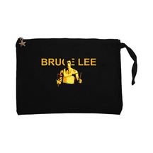 Bruce Lee Nunchaku Siyah Clutch Astarlı Cüzdan / El Çantası Siyah