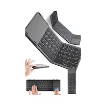 Kablosuz Bluetooth Bağlantılı Klavye Mouse Set 2in1 Katlanır Çanta Boy Klavye Seti Pc Telefon Tablet