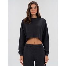 Everlast Cool Relax Wmn Antrasit Kadın Crop Sweatshirt Antrasit