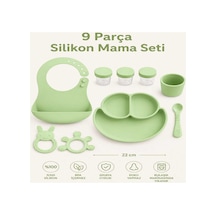 9 Parça Mama Seti %100 Silikon Bpa İçermez Ek Gıdaya Uygun Yeşil