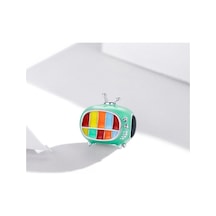 Fastbuy S925 Ayar Gümüş Mini Renkli Tv Boncuk Dıy Bilezik Kolye Aksesuarları Çok Renkli Takı El Sanatı Çok Renkli