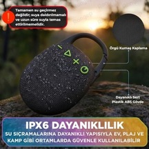 Taşınabilir Bluetooth Hoparlör V5.3 Önü Kumaş Kaplı Tft/aux/usb Destekli Rgb Işıklı Ipx6 Su Sıçramalarına Dayanıklı Type-c Şarjlı Kablosuz Speaker Siyah