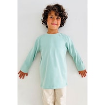 Breeze Erkek Çocuk Uzun Kollu Tişört Basic 5-14 Yaş, Mint Yeşili Mint Yeşili