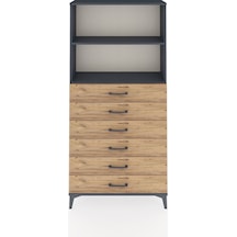 Arges Dolap 2 Raflı 6 Çekmeceli 88x30x182 Antrasit-çam Antrasit Arges Dolap 2 Raflı 6 Çekmeceli 88x30x182 Antrasit-çam Antrasit