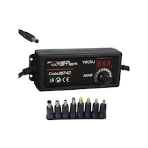 Powermaster Pm-18747 3 Volt - 24 Volt - 2 Amper Çok Uçlu Dijital Ekranlı Ayarlı Kademeli Adaptör
