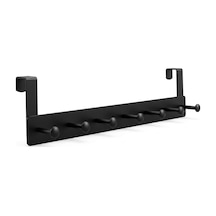 Metal Mat Siyah Kapı Arkası Askılık 7 Kancalı Amerikan Tipi Organizer Askı, Banyo Ve Oda Kapıları İçin Pra Diğer
