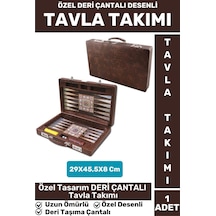 Elit Seri Uzun Ömürlü Aile Ev Arkadaş Kahve Cafe Oyun Takımı Deri Çantalı Özel Desenli Tavla Takımı