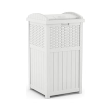 İçin 33 Galon Saklanan Çöp Kutusu - Reçine Kapaklı Dış Mekan Çöp Kutusu - Arka Bahçe, Güverte Veya Terasta Kullanım - Beyaz, Model: Ghw1732wh 10l Siyah