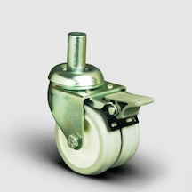ET03ZKC50F Oynak Frenli Pimli Çiftli PVC Tekerlek Çap:50 Sanayi