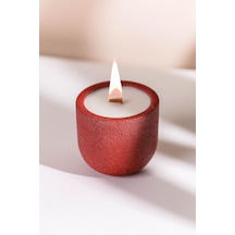 "cyle"%100 Soya Wax Organik Beton Mum & Saksı - Kırmızı Çok Renkli