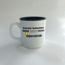 Mor Mürekkep Bekarlık Sultanlıktır Ama Baskılı Siyah Multi Kupa