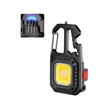 Led Mikro El Feneri Cep Anahtarlık El Fenerleri Usb Şarj Edilebilir Torch Güçlü Mıknatıs Tornavida Çekiç Açık Acil Durum Lambası Black Led Siyah