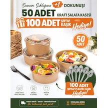 Bowl Kase + Kapak + 100 Adet Plastik Şeffaf Kaşık