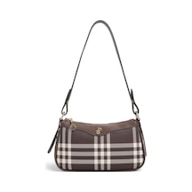 Silver & Polo Silver Polo Kahve - Kahve Çizgili Ekose Kadın Çapraz Çanta Sp1274