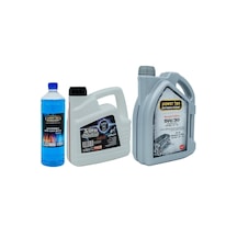 Power Ten 5W30 Motor Yağı 4 L + Kırmızı Antifriz 3 L + Cam Suyu Seti