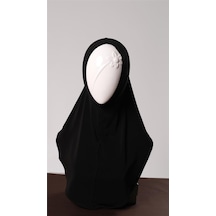 Hürrem Bone Siyah Pratik Hazır Geçmeli Genç Tesettür Bone Sandy Kumaş Düz Hijab 2312 01 Siyah