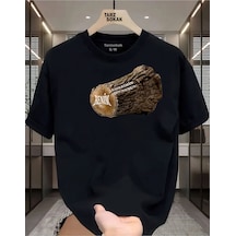 Flood Of Style Unisex Benim Kaderimin Odunusun Yazlı T-shirt Siyah