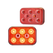 Sanel 24v Universal Kare 6 Led Dış Makan Uyumlu Kırımızı Sbd24r6