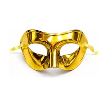 Metalize Parlak Parti Maskesi Altın Gold Renk 16x7 Cm