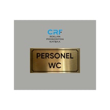Gold Aluminyum Kapı İsimliği Personel Wc Yazılı Arkası Yapışkanlı 10x20 Cm
