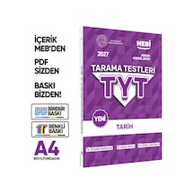 2027 YKS-TYT MEBİ-OGM Tarih Özgün Tarama Testleri Kitabı A4 Boyut Renkli Görsel BASKI ÜCRETİ