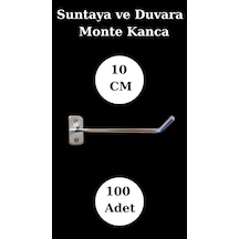 100 Adet 10 Cm Suntaya Kanca Duvara Monte Kanca Çok Amaçlı Kanca Krom