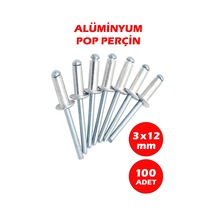 3x12 Alüminyum Pop Perçin 100 Adet