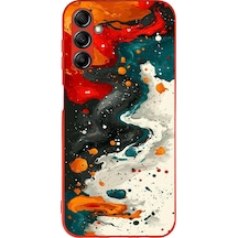 Samsung Galaxy A14 Uyumlu Boya Karışımı Baskılı Silikon Kılıf Renkli