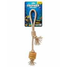 Dogmozz Premium 1 Boğumlu 3 Halka Kauçuklu Köpek Diş Kaşıma İpi 35 Cm
