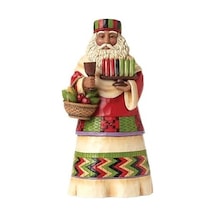 Enesco Jim Shore Heartwood Creek Afrika Noel Baba Figürü, Reçine, 18cm, Çok Renkli