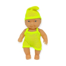 20 Cm Sevimli Et Bebek - Çıkarılabilir Neon Kıyafetli Gerçekçi Oyuncak Bebek - Sarı Lisinya
