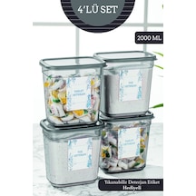Meleni Home 4'lü Clov Dikdörtgen Saklama Kabı Seti - Etiketli Toz Ve Tablet Deterjan Saklama Kutusu 2000 Ml