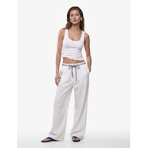 Koton Pamuklu Slim Fit U Yaka Ribanalı Atlet Bluz Beyaz 6sak10409ek